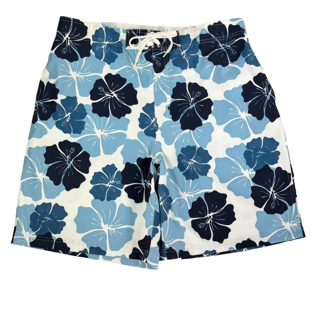 Sonoma Swim Trunk Men XL Life Style Blue Floral Design Board Shorts Hawaiian